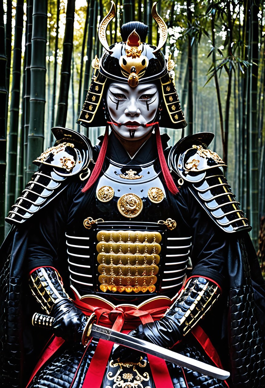 # Guerriera Samurai in Armatura Yoroi con Katana # Samurai Warrior in Yoroi Armor with Katana