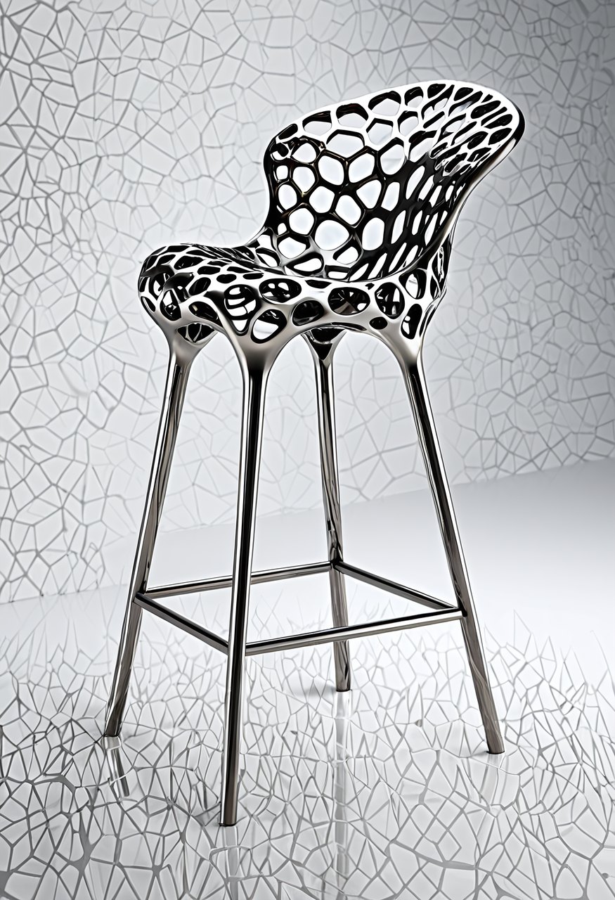 # NEXAR — Generative Bar Chair (3MF + STEP) | Sedia da Bar a Reticolo Generativo (3MF + STEP)