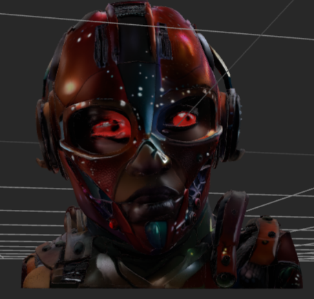 NOVA-RED – Cosmic Female Cyborg Bust