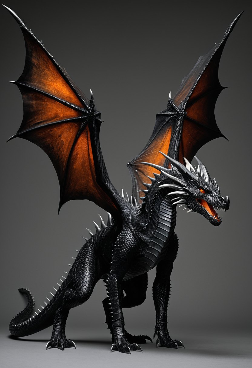 OBSIDIAN WYRM — Volcanic Dragon | Collectible Fantasy Figure